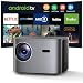 Produktbild BeamerNetflix & Autofokus Auto 6D Trapezkorrektur WiFi6 Bluetooth Beamer 4K Unterstützt, 25000 Lumen 1080P Full HD Beamer Heinkino mit 50% Zoom, Smart Beamer mit Android TV, LED Handy Projektor