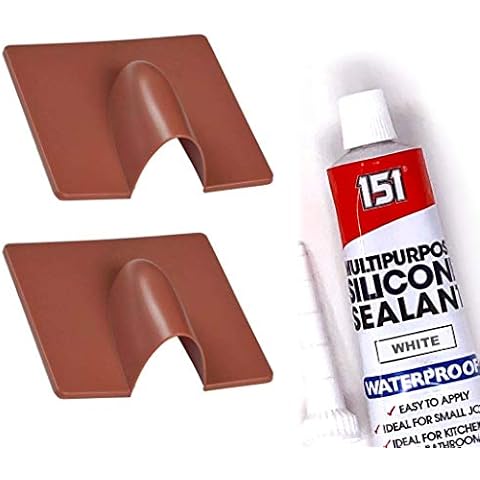 2X External Brick Buster Plates inc Sealer - Outdoor Wall Entry Burst Tidy Cover Brown Cover