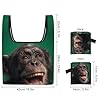 Monkey Laughing Chimpanzee Funny Reusable Grocery Bag Lightweight Heavy Duty Tote Shopping Bags #3