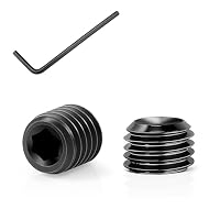 200 Stück Madenschrauben M3×4, Innensechskant Gewindestifte mit Schraubenschlüssel, Schrauben ohne Kopf, Kohlenstoffstahl Güteklasse 12.9, Schwarz (200, M3×4) – Ansicht 1