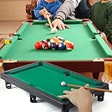 Mini Tabletop Pool Set, Mini Pool Table Table Billiards Game Set with 2 Sticks & 11 Balls Home Offic