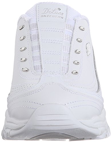 Skechers Sport Women's D'lites Bright Sky Fashion Sneaker, White/Silver, 9 W Us #TOP1
