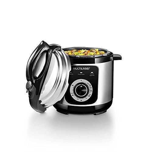 Panela de Pressão Elétrica 220V com 700W Corpo Metálico Capacidade de 3L + Copo Medidor + Colher Mul