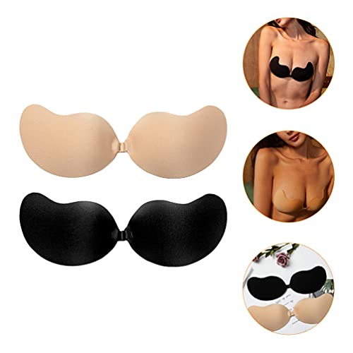 ABOOFAN 2Pcs Adesivo Sutiã Alças Invisível Nippleless Rodada Gel Pétalas Pastéis Nipple Capa Pad par