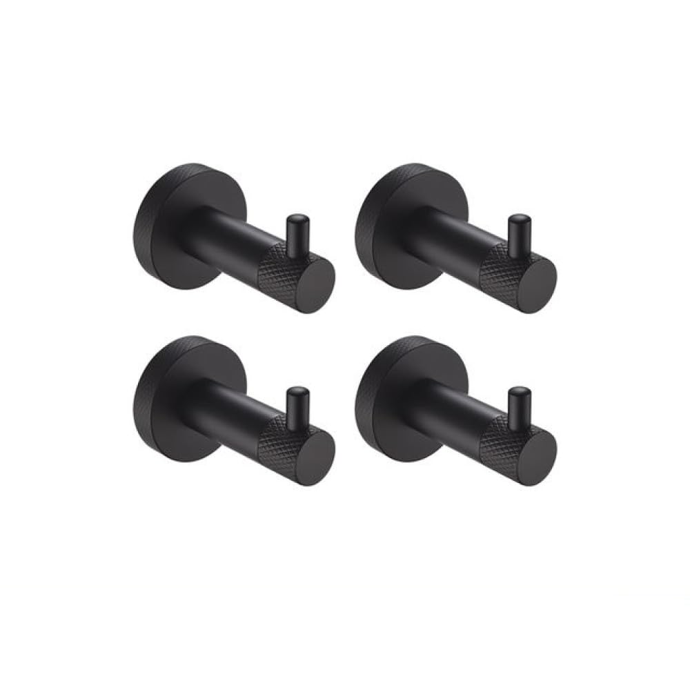 Porte-serviettes noir mat et accessoires luxe en acier inoxydable pour douche