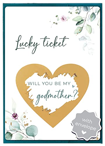 Image of Joli Coon Will You Be My Godmother Scratch Off Card with Envelope - Godmother Proposal Card - Godmother Gift Idea