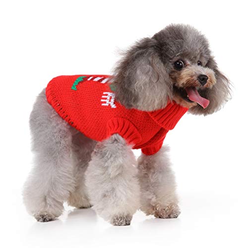 Roupa de Natal para animais de estimação Suéter com padrão de palhaço adorável cachorro traje quente