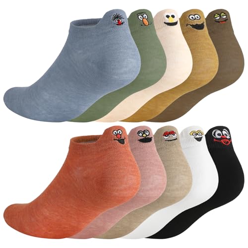 scenicamp Women Cute Ankle Socks Funny Smile Socks