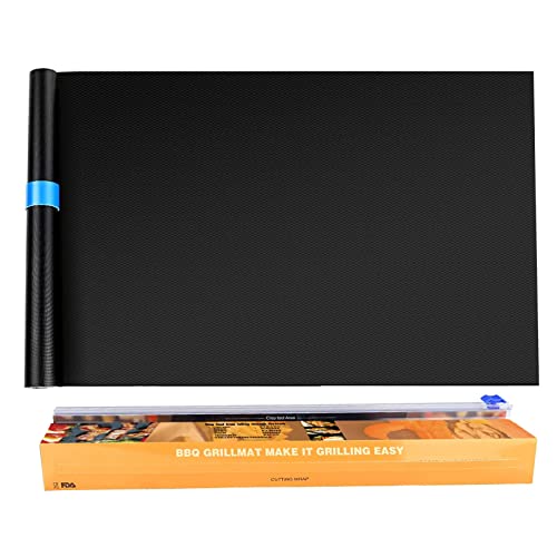 Homealexa BBQ Grillmatte für Gasgrill 40x300cm Übergroße Zuschneidbar Jede Größe Grillplatte Wiederverwendbar Backpapier Antihaft Teflon Backfolie PFOA-frei für Gasgrill Holzkohle Backofen Weber Grill