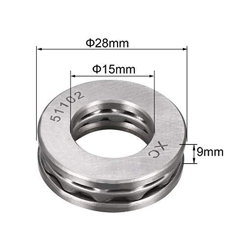 Uxcell A19112600UX0563 51102 Miniature Thrust Ball Bearing 15Mm X 28Mm X 9Mm Chrome Steel thumb #2