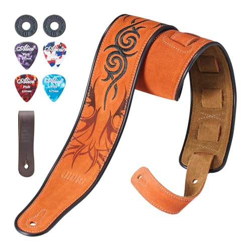 Genuine Leather Guitar Strap Soft Durable Embroidered Belt Adjustable Shoulder Strap for Acoustic Electric Bass Guitars - Les Beatles, Paul McCartney, John Lennon, RIngo Starr, George Harrison Genuine Leather Guitar Strap Soft Durable Embroidered Belt Adjustable Shoulder Strap for Acoustic Electric Bass Guitars