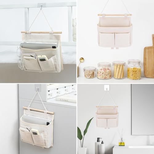 2 Stück Hängeorganizer, Hängeaufbewahrung mit 2 Haken Große Kapazität Kein Stanzen Montagehaken, Stapelbar Bad Organizer Hängend, Anwendbar auf Zuhause Schule Büro Geschäft Wohnmobil Zelt