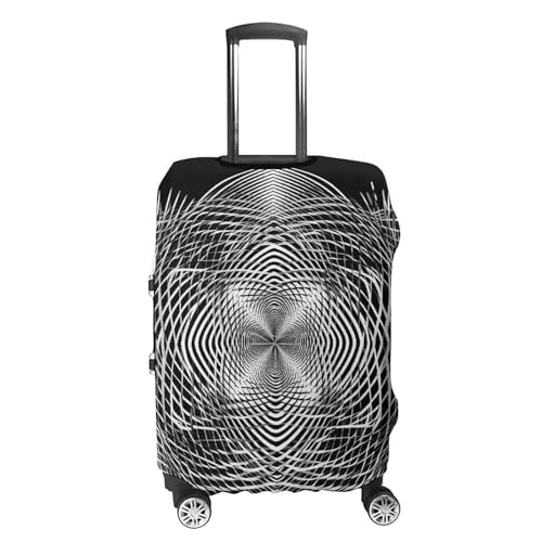 Travel Luggage Cover Elastic Suitcase Protector Anti-Scratch Washable Black And White Geometric Shape Art Luggage Sleeve Tsa Approved Carry on Covers Baggage Cover Fits 18-32 Inch Luggages4