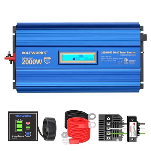 Power Inverter 2000w DC 12V to AC 120V Modified Sine Wave Inverter with 3AC Outlets Dual 2.4A USB Ports Remote Control LCD Display for Car RV Truck Boat