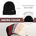 Satin Lined Winter Beanie Hats for Women Unisex Cotton Knitted Cuffed Knit Hat with Silky Lining Slouchy Skull Cap Black