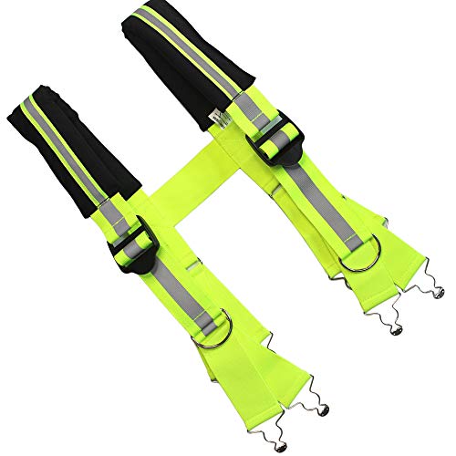 MELOTOUGH Firefighter Pant Suspenders Fire/Rescue Quick Adjust Suspenders with Reflective Strip (48 inch- Black Lime Reflective)