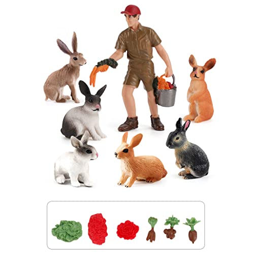 ShapeW Bauernhoftiere Figuren Spielzeug Set Kaninchen Pferd Modell Spielset Realistische Tiere Action Figur Cake Topper – Bild 5