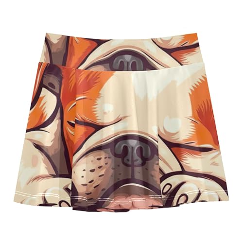 Joisal Cute Bulldog Puppy Toddlers Tennis Skirts Pink Cute Girls Skorts Athletic Shorts Pleated 4t