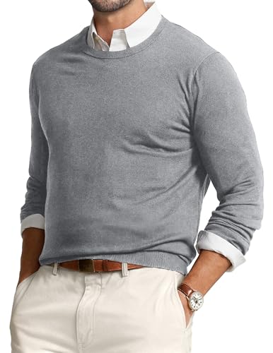 JMIERR Sweaters for Men Trendy Merino Wool Knit Casual Long Sleeve Crewneck Pullover Fall Cashmere...