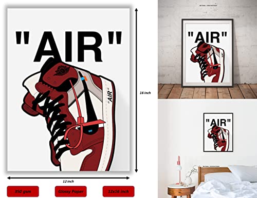 Hypebeast Chicago Sneaker Poster – (12X16 Inch) Unframed – Aj Wall Art, Hypebeast Room Decor, Michael Jordan Poster, Sneaker Air Gym Shoes Shoebox Collection Aesthetic Cool Poster For Teen Boys Guys Men Room Dorm Bedroom Wall Decor By Liya Design Prints #TOP1