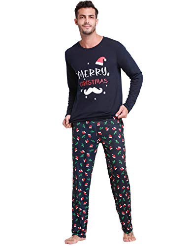 Image of VENTELAN Family Matching Christmas Pajamas Set Holiday Santa Claus Sleepwear Xmas PJS Set for Couples and Kids