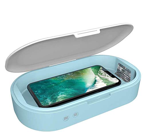 Tragbares UV-Telefon-Desinfektionsmittel, Aromatherapie-Desinfektionsmittel für alle iOS- und Android-Telefone, Schnuller, Smartwatches,Blau