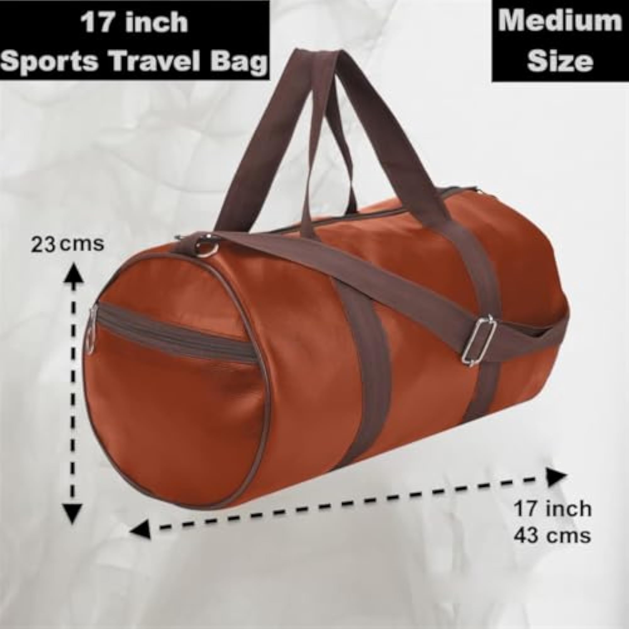 Leather Gym Bag with Shoulder Strap for Travel