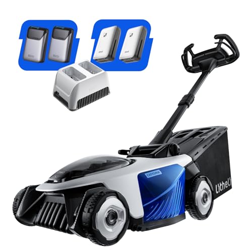 Litheli Easysurge Tagliaerba Tosaerba a Batteria 43cm, Semovente (2,2-4,7 km/h),