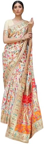 SGF11 Women's Kanjivaram Lichi Silk Saree With Blouse Piece 6.3me...