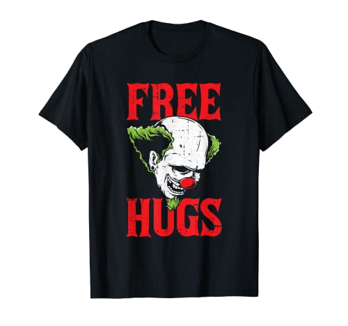 Abrazos gratis payaso perezoso Halloween traje de miedo espeluznante horror Camiseta