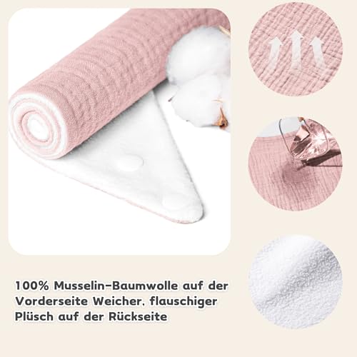 Susurration Lätzchen Baby Dreieckstuch Baby Musselin Halstuch Baby für Junge und Mädchen,Sabberlätzchen Baby Verstellbare (Rosabraun) – Ansicht 5