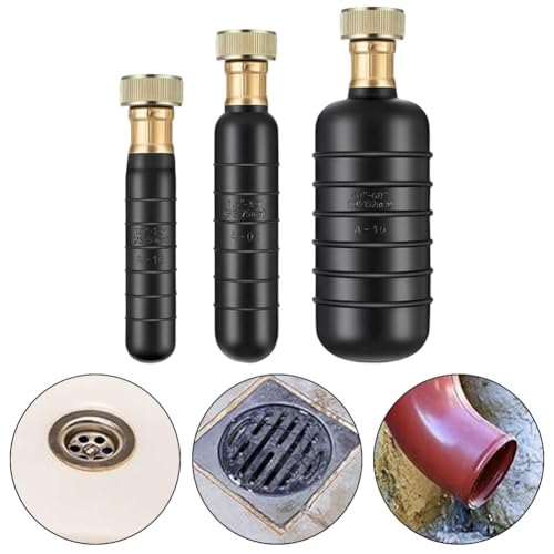 BEAZOOM Juego de 3 desatascadores de vejiga de drenaje, kit de limpieza de tuberías de 1 a 6 pulgadas, chorro de agua de alta presión, baño, fregadero, ducha, piscina
