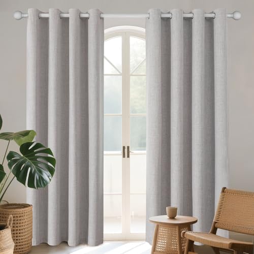 Best Blackout Curtains for Bedroom: 9 Top Picks for Better Sleep After 50 12 Joydeco 100% Blackout Linen Curtains 90 Inches Long 2 Panels, Thermal Insulated Burlap Curtain & Drapes, Grommet Room Darkening Textured Curtains for Bedroom Living Room (52x90 inch,Greyish White)