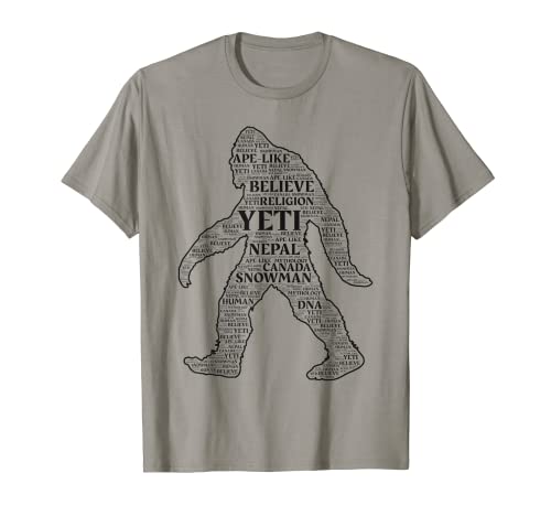 Bigfoot Yeti Sasquatch Funny Word Cloud - Camiseta de regalo Camiseta