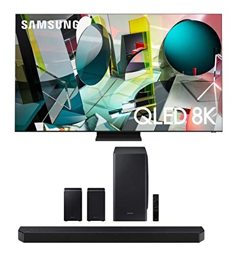 Samsung QN65Q900TS 8K Ultra High Definition Quantum HDR QLED Smart TV with a Samsung HW-Q950T 9.1.4 Channel Soundbar with Dolby Atmos and DTS:X (2020)