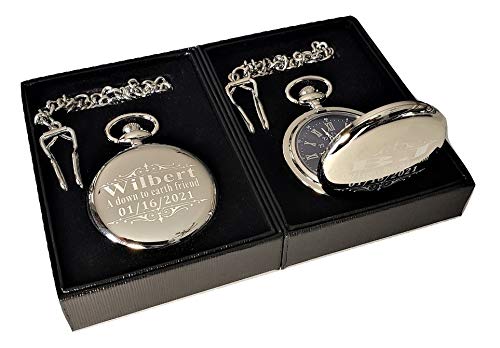 Miniatura 6 de Personalized Pocket watch, Customized pocket watch engraved gift. Box included, Stainless chain and engraving is included.