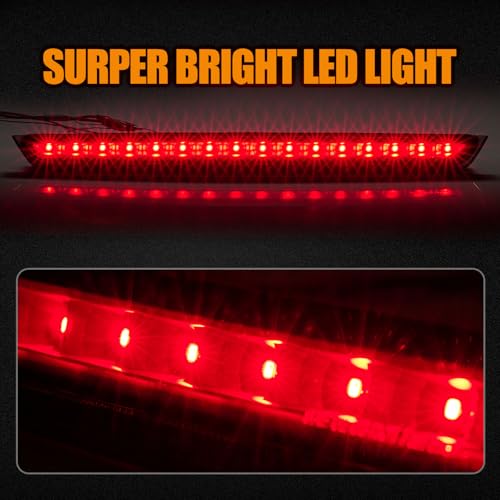 Image of Third 3rd Brake Light LED for 2007-2014 Chevy Tahoe /Suburban /GMC Yukon & XL, High Mount Rear Brake Lights Assembly, Waterproof Center Cab Lamp Stop Light (Black)