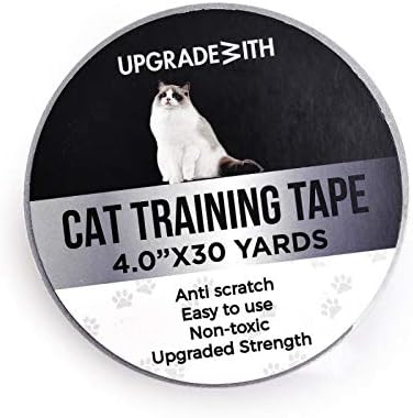 UpgradeWith Cat Scratch Deterrent Tape | Double-Sided Training Tape | Prevent Cat from Scratching | Non-Toxic and Safe Polyester Material | 4 Inches x 30 Yards