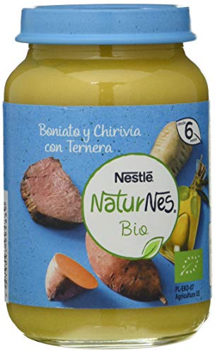 Nestlé Naturnes Bio Pure Boniato Chirivía Ternera Para Bebés Desde 6 Meses  - Pack de 12 tarritos 190g