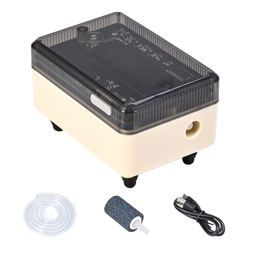 Pompe à air d'aquarium rechargeable et étanche transparente pour bassin