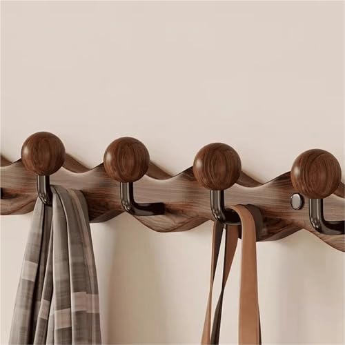 Perchero de pared esférico en madera noble de estilo vintage 4