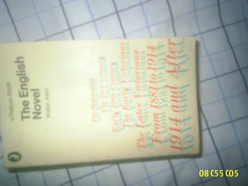 The English Novel, A Short Critical History 0140135308 Book Cover