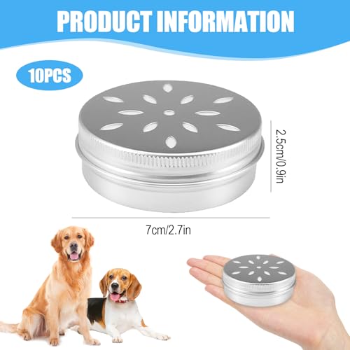 RUNEAY Hundetraining Zubehör Geruchstrainingskoffer für Hunde Runde Metalldosen mit Belüftungslöchern Aluminium Hundeduft Dosen Agility-Trainingsgeräte für Schnüffelhunde und Geruchsspiele 10 Stück