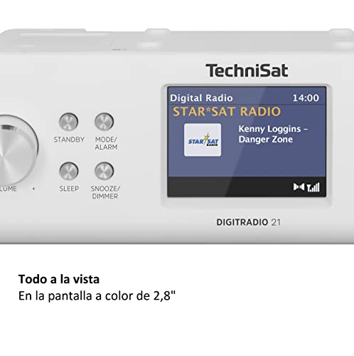 TechniSat DIGITRADIO 21 - DAB+ onderbouw-keukenradio (DAB+, FM, 2,8 inch kleurendisplay, favoriete geheugen, wekker, hoofdtelefoonaansluiting) wit - Image 5