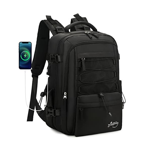 Travel-Backpack-for-Women-Men-156-Inch-Laptop-Backpacks-with-USB-Port-Carry-on-Backpack-Flight-Approved-Large-Back-Packs-College-Bookbags-Outdoor-Sports-Hiking-Rucksack-Casual-Daypack-Black Travel Backpack for Women Men 15.6 Inch Laptop Backpacks with USB Port Carry on Backpack Flight Approved Large Back Packs College Bookbags Outdoor Sports Hiking Rucksack Casual Daypack (Black)