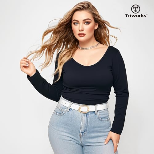 Image of TRIWORKS 2 Pack Leather Belts for Women Fashion Waist Belt with Liquid Shapes Women Belt for Jeans Pants Dresses