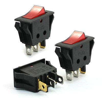Interrupteur SPST AC 250V 15A bouton bascule rouge illuminé de type rocker