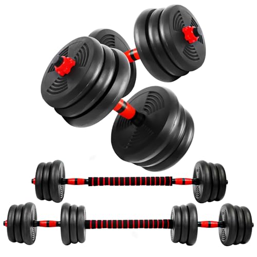 Adjustable Dumbbells Set, Upgrade 44LBS Free Weight Set with Connecting Rod, 3 in 1 Dumbbell Set Used as Dumbbells, Barbell, Push Up Stand, Fitness Exercise for Home Gym Suitble Men/Women