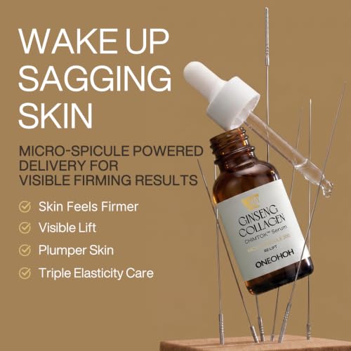 Image of Ginseng Collagen CHIMTOK Serum, Micro-Spicule Firming Serum for Sagging Skin, Triple Elasticity & Lifting Care, Fast Absorbing Korean Anti-Aging Facial Serum 1.01 fl oz