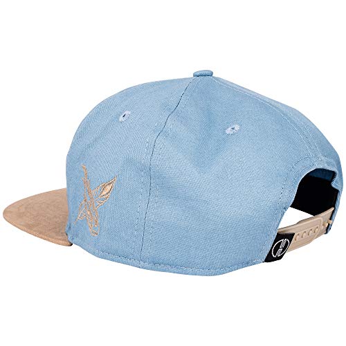 Blackskies Port St. Lucie Snapback Cap | Damen Herren Baseball Mütze Kappe Kunst-Wildleder Schirm - Hellblau-Beige